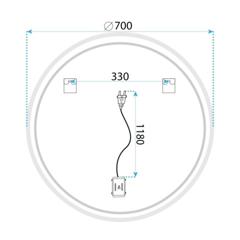 Lustro ścienne LED SOFT 70