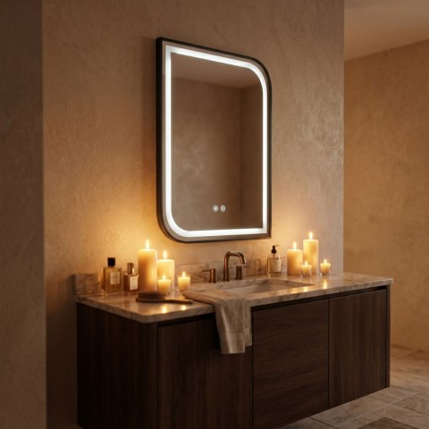 Lustro ścienne LED ZONE 70X50 Czarne
