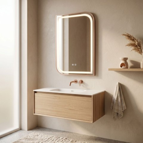 Lustro ścienne LED ZONE 70x50 Różowe Złoto Szczotkowane