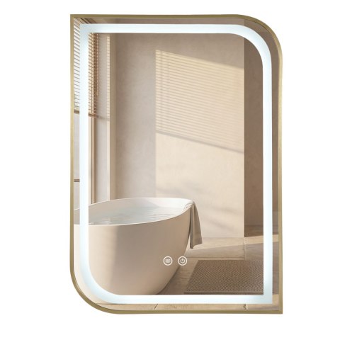 Lustro ścienne LED ZONE 70X50 Złoty Szczotkowany