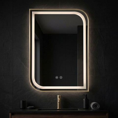 Lustro ścienne LED ZONE 70X50 Złoty Szczotkowany