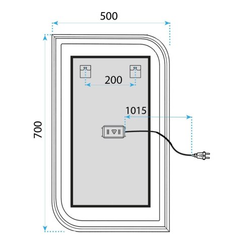 Lustro ścienne LED ZONE 70X50 Złoty Szczotkowany