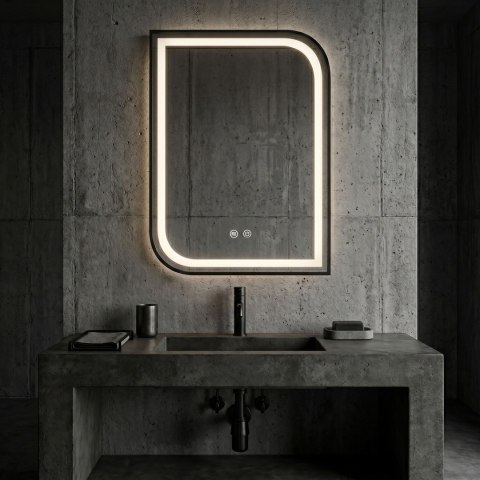 Lustro ścienne LED ZONE 80X60 Czarny