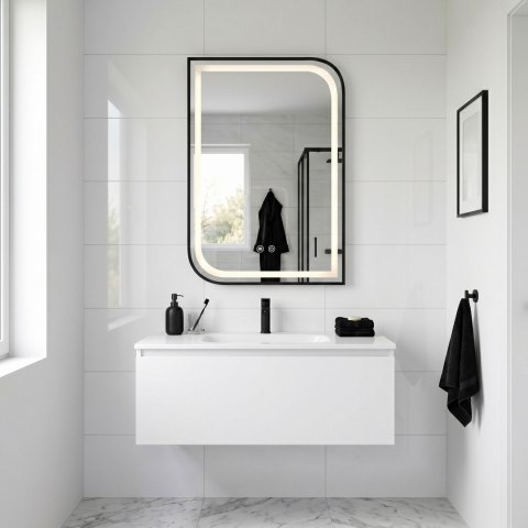 Lustro ścienne LED ZONE 80X60 Czarny