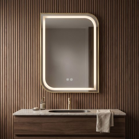 Lustro ścienne LED ZONE 80X60 Złoty Szczotkowany