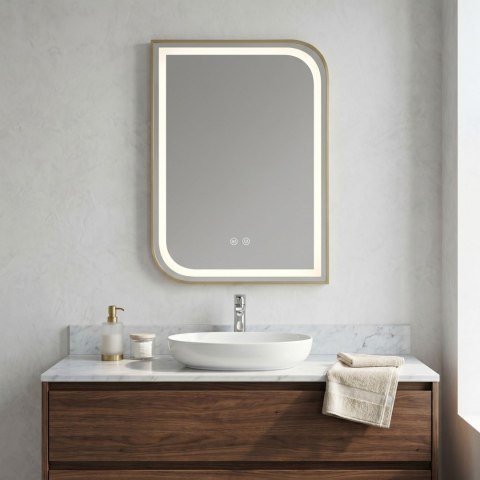 Lustro ścienne LED ZONE 80X60 Złoty Szczotkowany