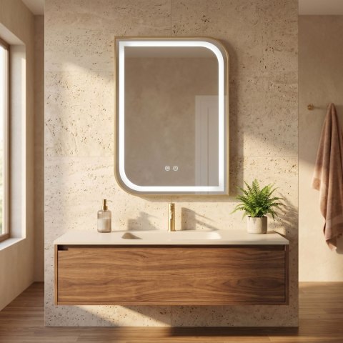 Lustro ścienne LED ZONE 80X60 Złoty Szczotkowany