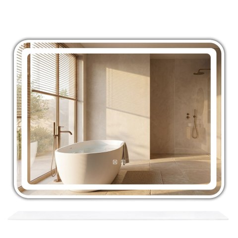 Lustro ścienne LED z półką 80x60cm L-8060