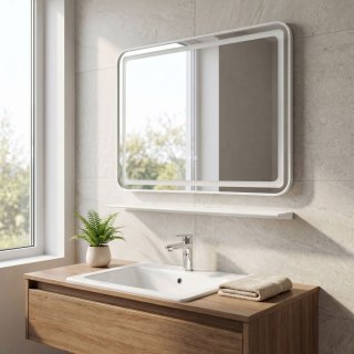 Lustro ścienne LED z półką 80x60cm L-8060
