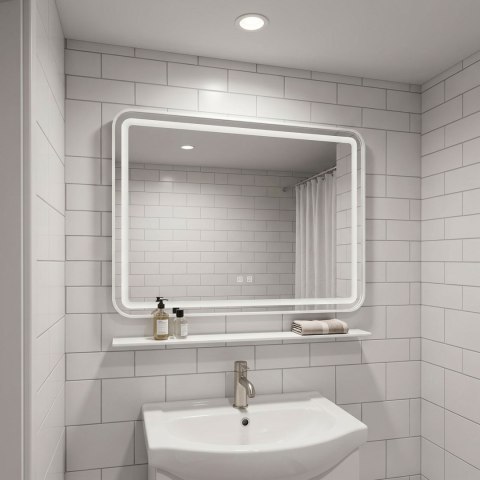Lustro ścienne LED z półką 80x60cm L-8060