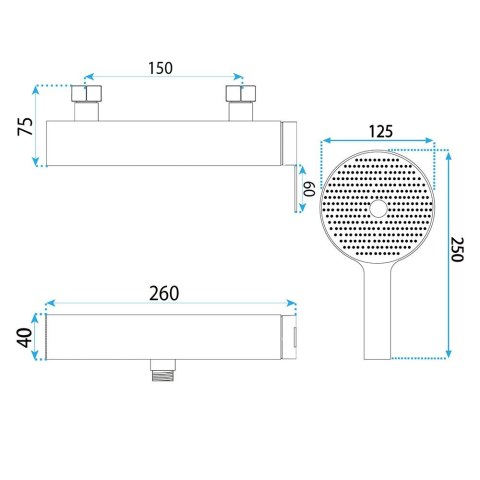 Bateria prysznicowa REA Arcos Miedź Szczotkowana