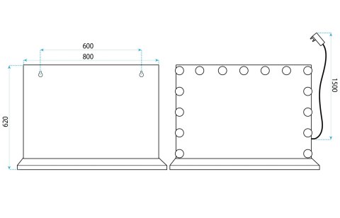 Lustro LED Hollywood L.Gold 80x60