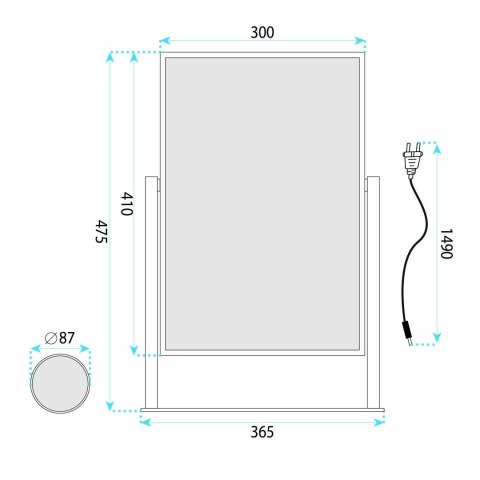 Lustro LED LUMI Black 30x40cm