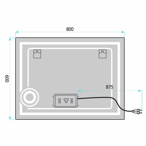 Lustro ścienne LED 80x60cm HAVEN