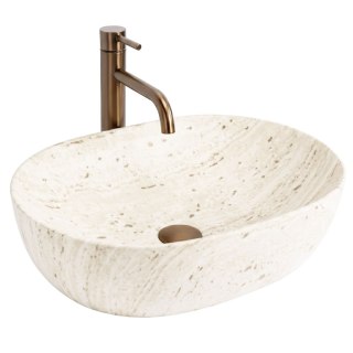 Umywalka Nablatowa REA Amelia Travertine Classic 48