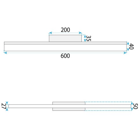 KINKIET ŁAZIENKOWY LED 60CM APP1855-1W BLACK