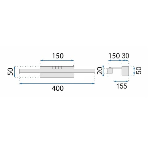Kinkiet łazienkowy LED APP1857-1W 40 cm Chrom