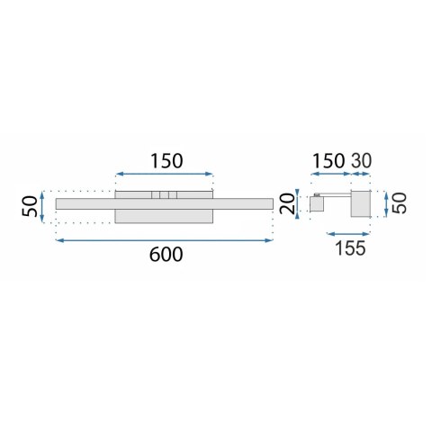 Kinkiet łazienkowy LED APP1858-1W 60 cm Chrom