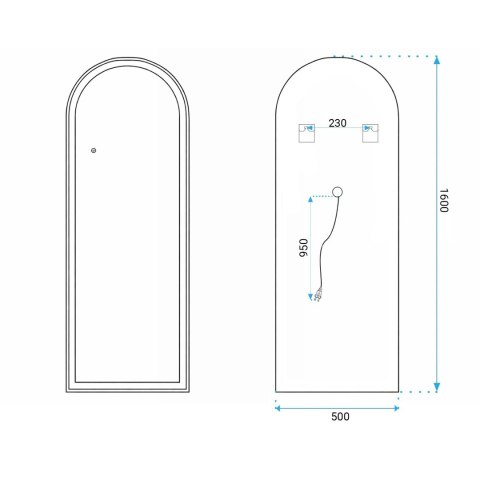 LUSTRO LED Orbit 50x160cm Czarne