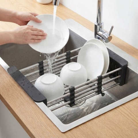 Ociekacz teleskopowy na zlewozmywak REA P14487 Czarny