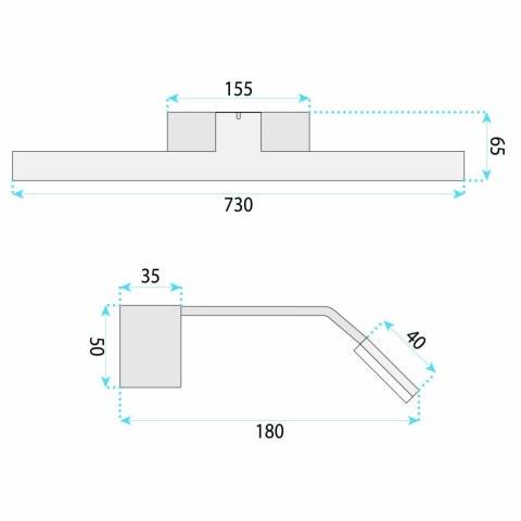 Kinkiet łazienkowy LED SWE006-1W 73cm Złoty
