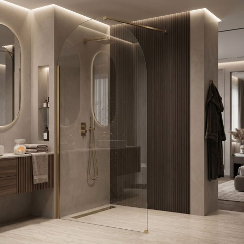 Ścianka prysznicowa Walk-In Rea Heaven Brush Gold 100