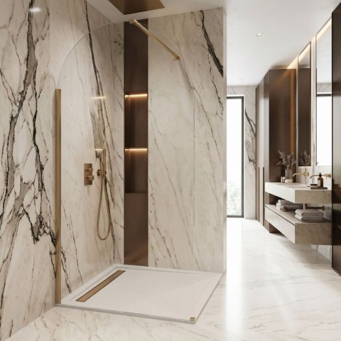 Ścianka prysznicowa Walk-In Rea Heaven Brush Gold 100