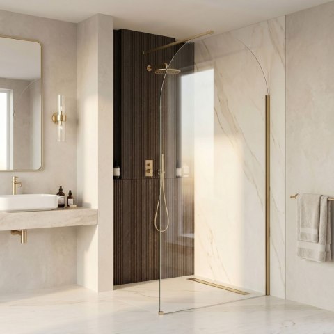 Ścianka prysznicowa Walk-In Rea Heaven Brush Gold 120