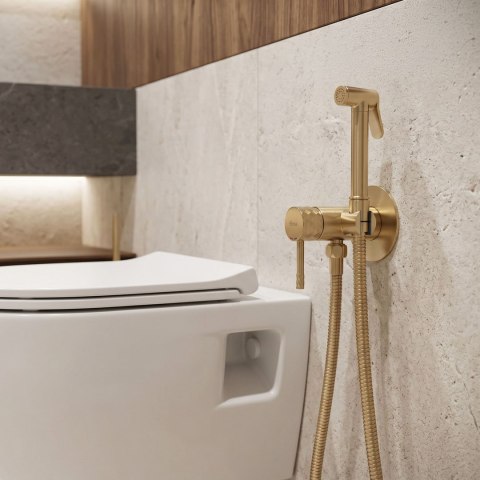 Bateria Bidetowa REA Lungo Loop Diamond Złota Szczotkowana