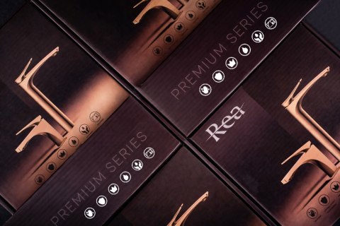 Bateria Umywalkowa PREMIUM REA Vision Złota Wysoka