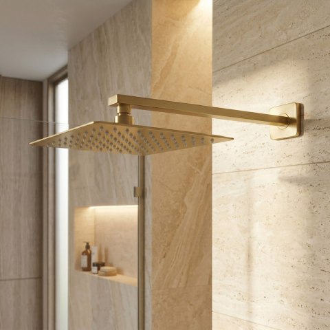 Ramię do deszczownicy kwadratowe REA JS-9022BG 40cm Złote Szczotkowane