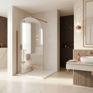 Ścianka prysznicowa Walk-In Rea Heaven Brush Copper 110