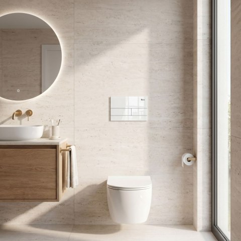 Stelaż zestaw podtynkowy Slim 024N do mis WC z przyciskiem T Białe Szkło