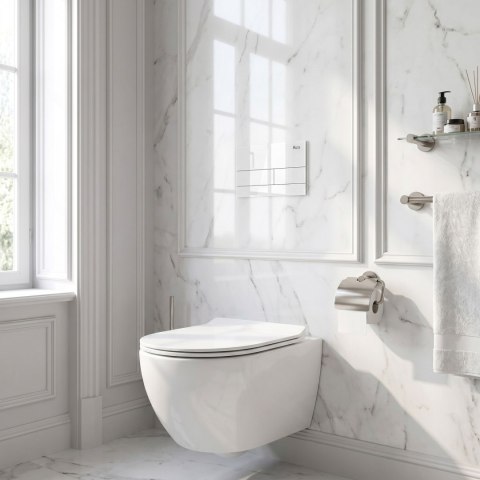 Stelaż zestaw podtynkowy Slim 024N do mis WC z przyciskiem T Białe Szkło