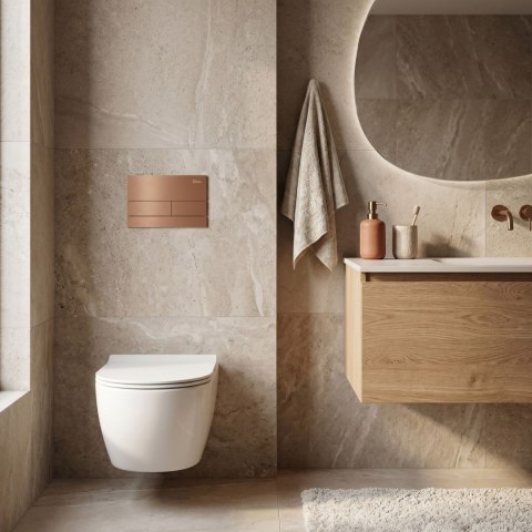 Stelaż zestaw podtynkowy Slim 024N do mis WC z przyciskiem T Miedź Szczotkowana