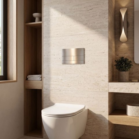Stelaż zestaw podtynkowy Slim 024N do mis WC z przyciskiem T Stal Szczotkowana