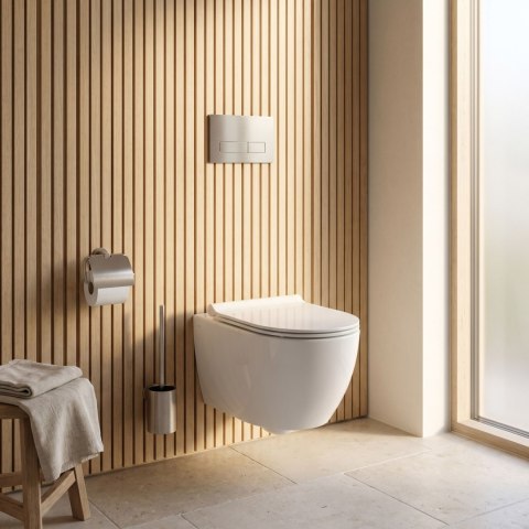 Stelaż zestaw podtynkowy Slim 024N do mis WC z przyciskiem T Stal Szczotkowana