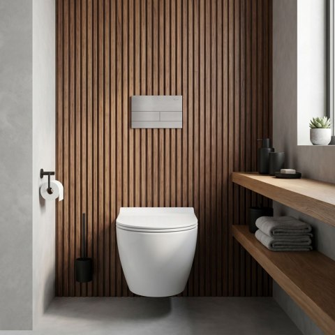 Stelaż zestaw podtynkowy Slim 024N do mis WC z przyciskiem T Stal Szczotkowana