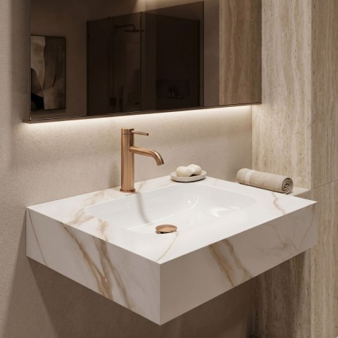 Umywalka ścienna Rea Aresa Grey Gold 60