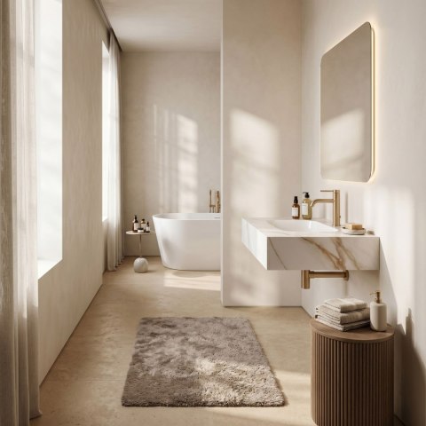 Umywalka ścienna Rea Aresa Grey Gold 60