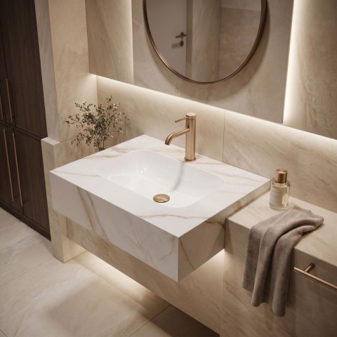 Umywalka ścienna Rea Aresa Grey Gold 60