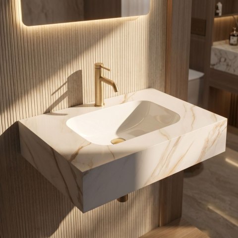 Umywalka ścienna Rea Aresa Grey Gold 70