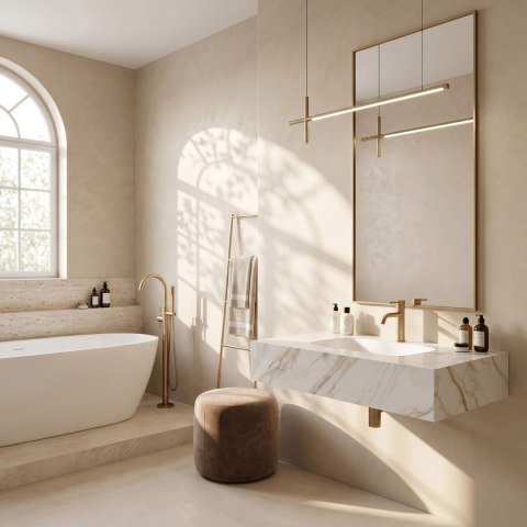 Umywalka ścienna Rea Aresa Grey Gold 80