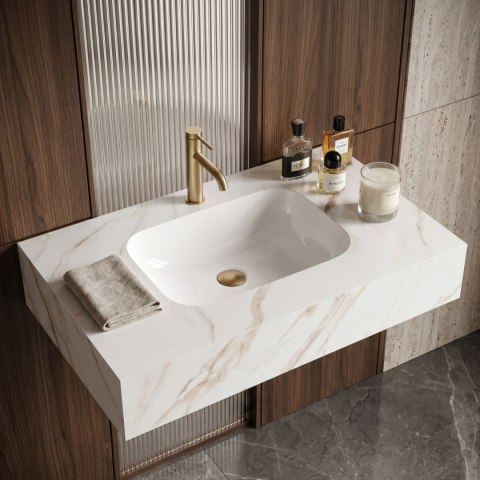 Umywalka ścienna Rea Aresa Grey Gold 80