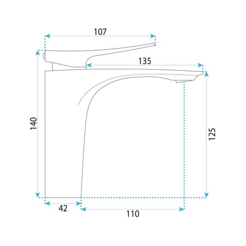 Bateria Umywalkowa PREMIUM REA Vision Tytan Niska