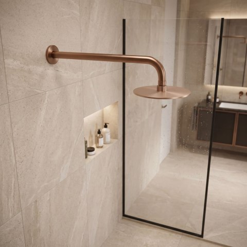 Ramię do deszczownicy okrągłe REA JS-9021 40cm Miedź szczotkowana