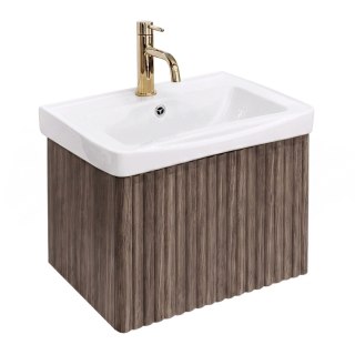 Szafka łazienkowa z umywalką Rea DB85-50-1 Dark 50cm