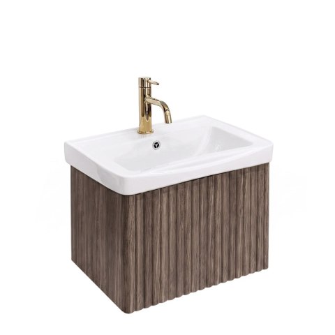 Szafka łazienkowa z umywalką Rea DB85-50-1 Dark 50cm