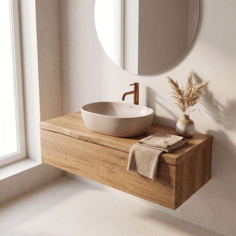 Umywalka nablatowa Rea Focus Taupe