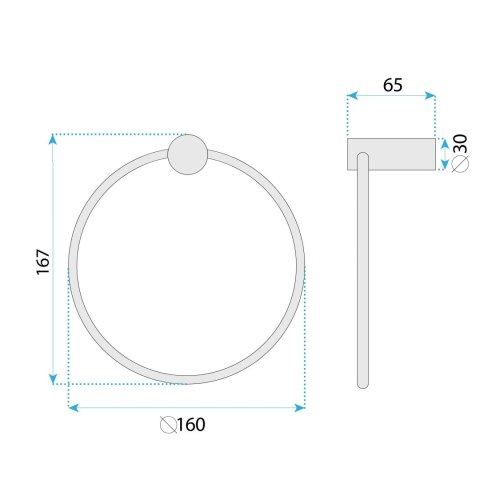 Wieszak łazienkowy Ring 64106 SOLO Tytan
